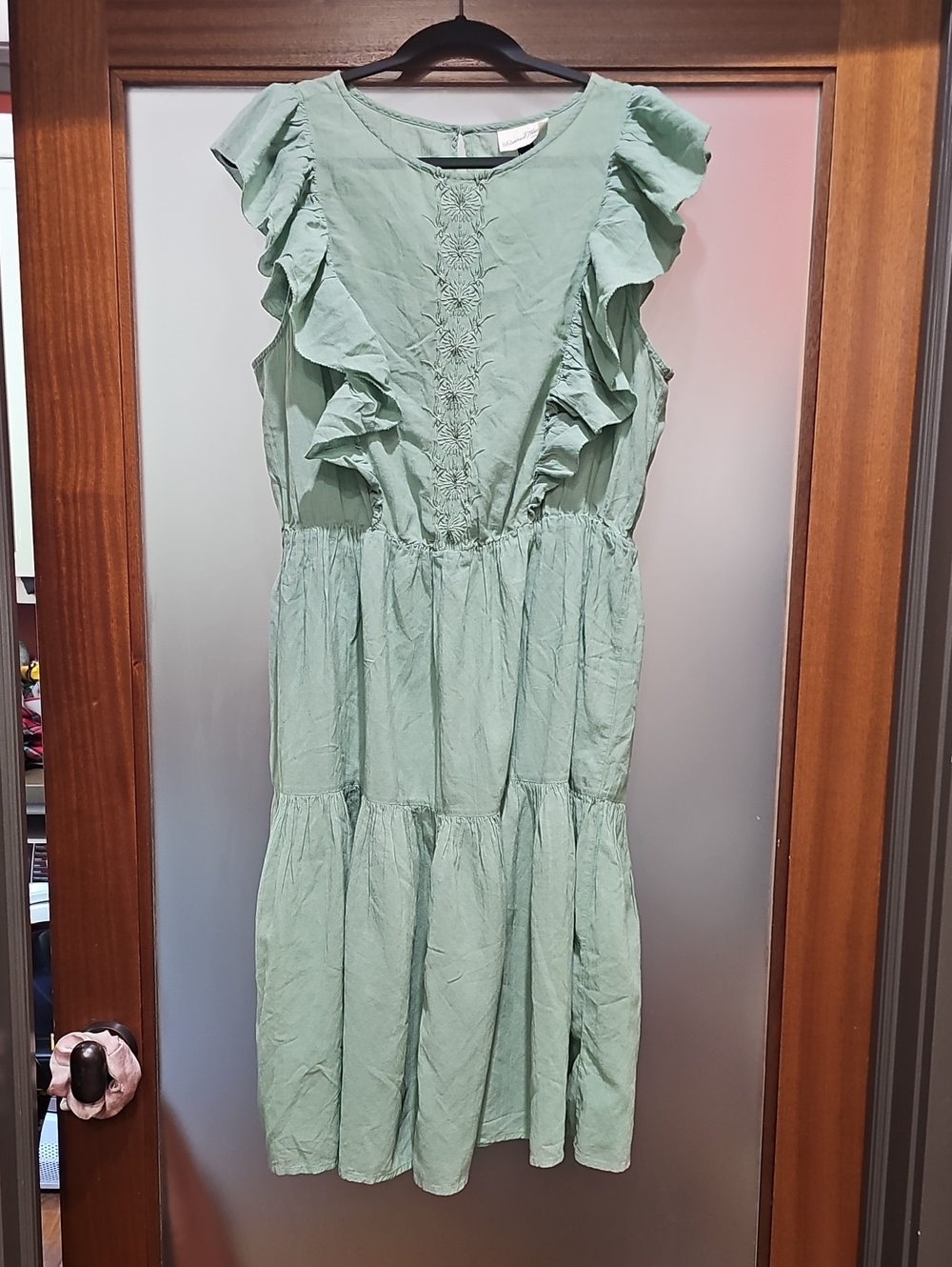 Universal Thread Sage Green Ruffled Midi Dress